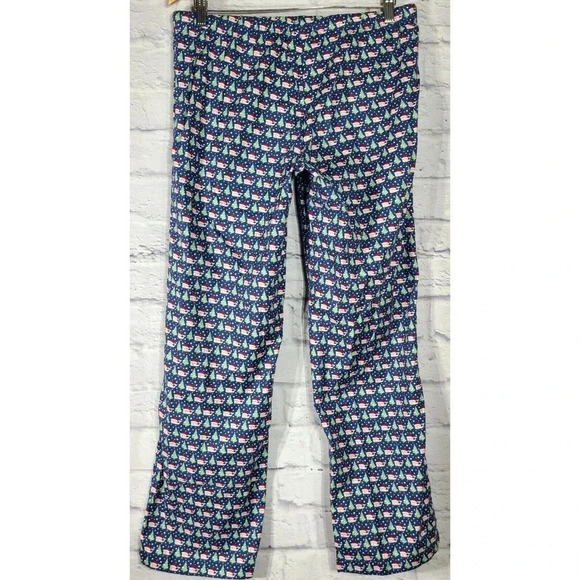 Vineyard Vines Flannel Pajama Pants Women's XS Blue Christmas Whale Drawstring - Picture 2 of 5